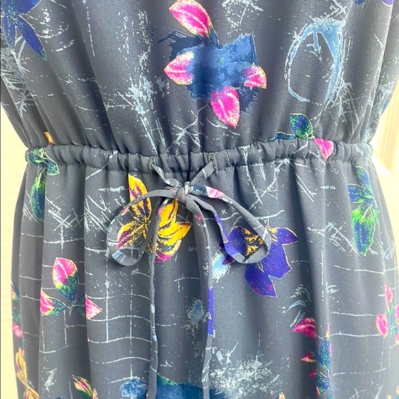 Babaton (Aritizia) Casimir Blue Grey  Floral Mini Dress Size XS Spaghetti Straps - Picture 3 of 11